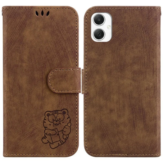 For Samsung Galaxy A06 Wallet Case Tiger Imprint Leather Shockproof Phone Cover