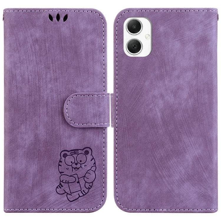 For Samsung Galaxy A06 Wallet Case Tiger Imprint Leather Shockproof Phone Cover