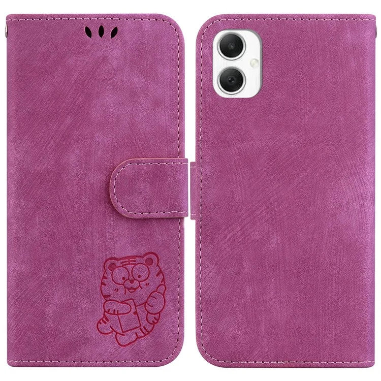 For Samsung Galaxy A06 Wallet Case Tiger Imprint Leather Shockproof Phone Cover