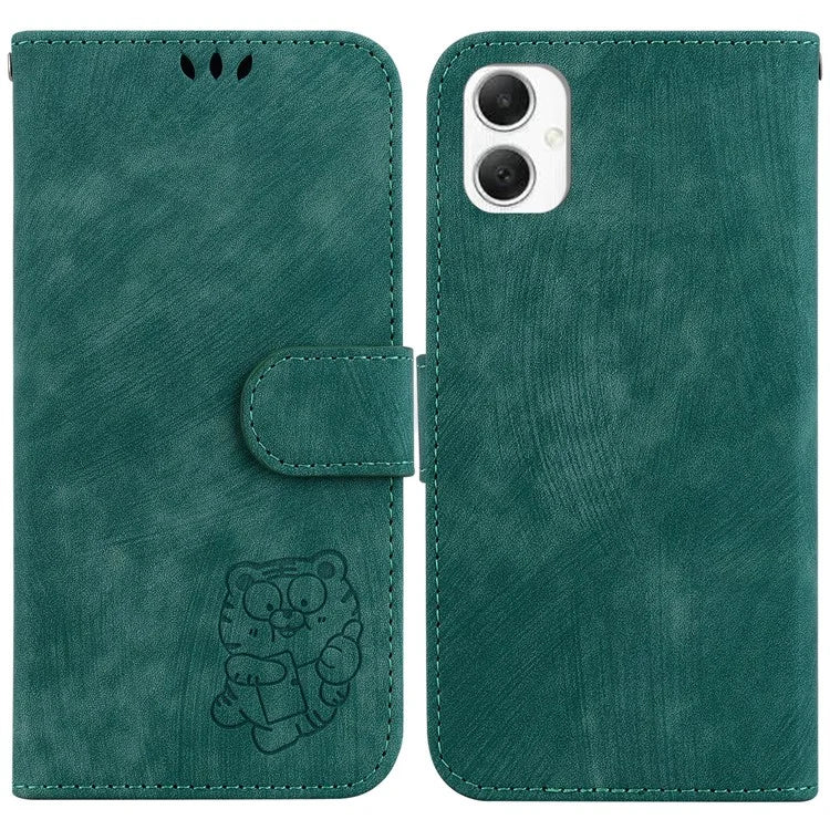For Samsung Galaxy A06 Wallet Case Tiger Imprint Leather Shockproof Phone Cover