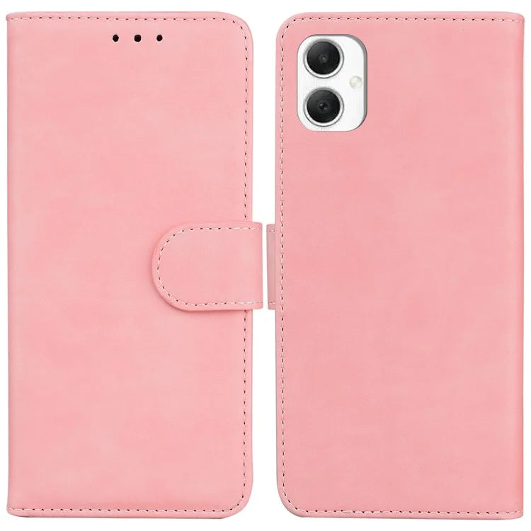 For Samsung Galaxy A06 Case Solid Color Leather Wallet Phone Cover