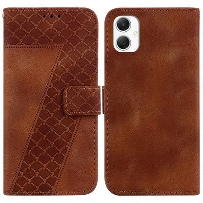 For Samsung Galaxy A06 Stand Case 7-Shaped Pattern Imprint Leather Phone Cover