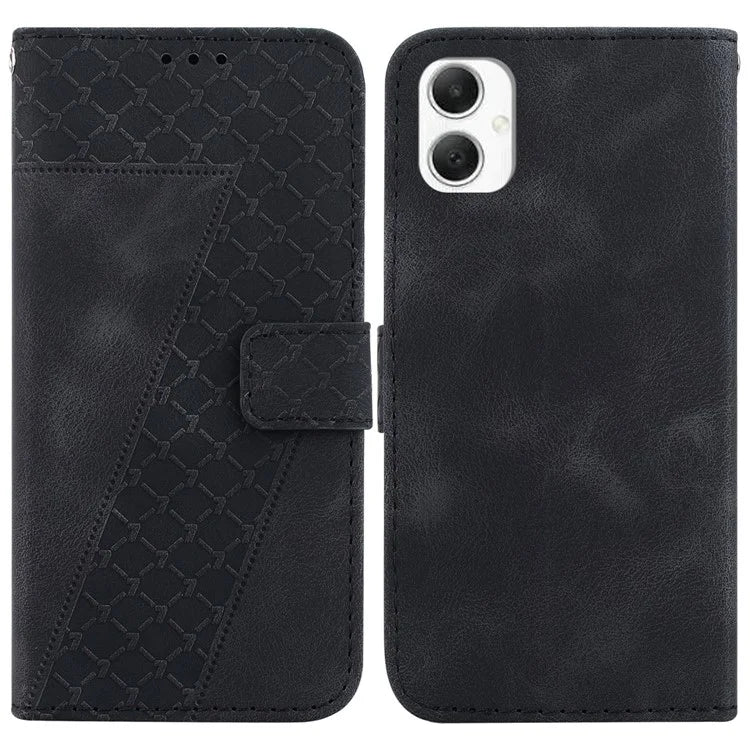 For Samsung Galaxy A06 Stand Case 7-Shaped Pattern Imprint Leather Phone Cover