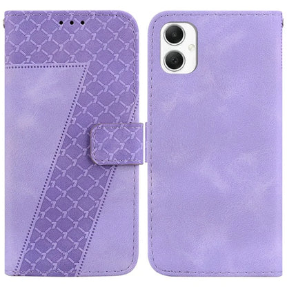 For Samsung Galaxy A06 Stand Case 7-Shaped Pattern Imprint Leather Phone Cover