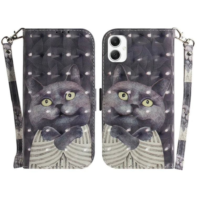 For Samsung Galaxy A06 Case Pattern Printing Leather Wallet Phone Cover