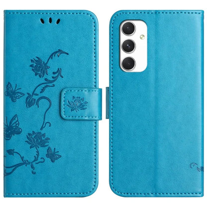 For Samsung Galaxy A16 5G Case Wallet Stand Imprinted Butterfly Flower PU Leather Phone Cover