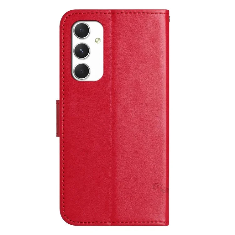 For Samsung Galaxy A16 5G Case Wallet Stand Imprinted Butterfly Flower PU Leather Phone Cover