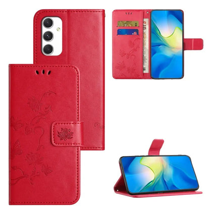 For Samsung Galaxy A16 5G Case Wallet Stand Imprinted Butterfly Flower PU Leather Phone Cover