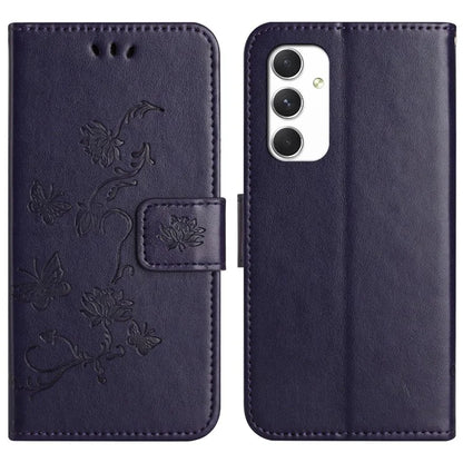 For Samsung Galaxy A16 5G Case Wallet Stand Imprinted Butterfly Flower PU Leather Phone Cover