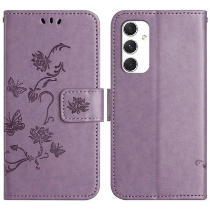 For Samsung Galaxy A16 5G Case Wallet Stand Imprinted Butterfly Flower PU Leather Phone Cover