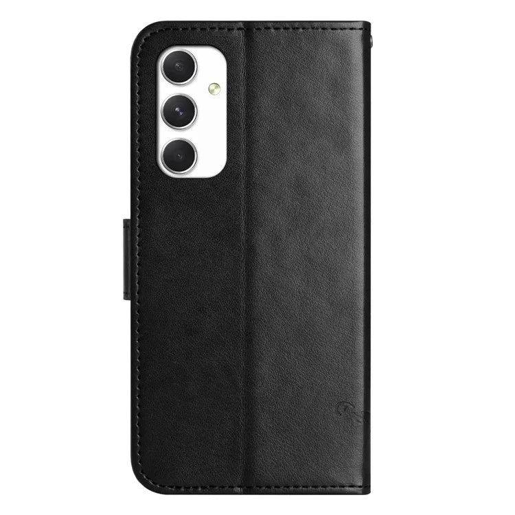For Samsung Galaxy A16 5G Case Wallet Stand Imprinted Butterfly Flower PU Leather Phone Cover