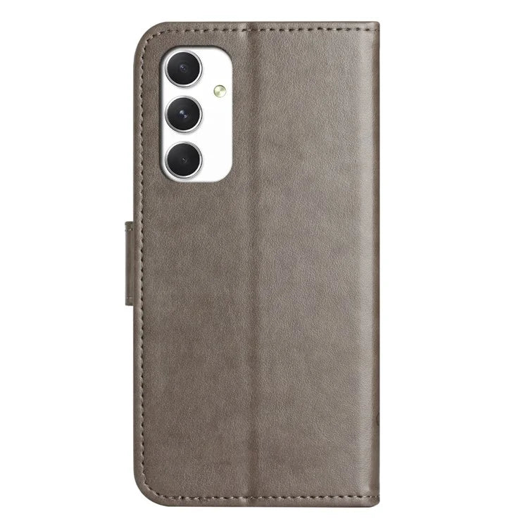 For Samsung Galaxy A16 5G Case Wallet Stand Imprinted Butterfly Flower PU Leather Phone Cover