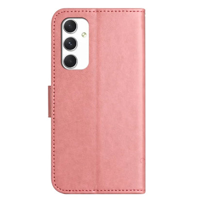 For Samsung Galaxy A16 5G Case Wallet Stand Imprinted Butterfly Flower PU Leather Phone Cover