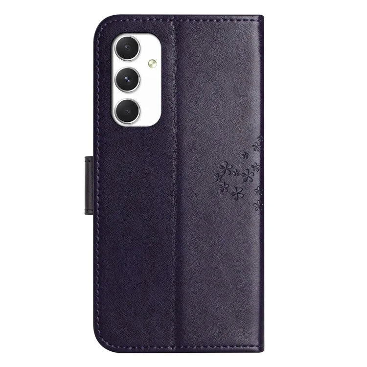 For Samsung Galaxy A16 5G Case PU Leather Owl Tree Imprinted Wallet Phone Cover