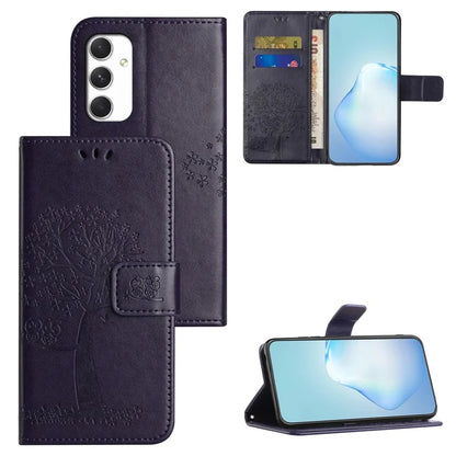 For Samsung Galaxy A16 5G Case PU Leather Owl Tree Imprinted Wallet Phone Cover