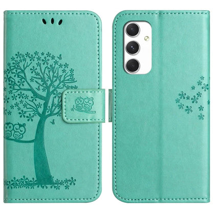 For Samsung Galaxy A16 5G Case PU Leather Owl Tree Imprinted Wallet Phone Cover