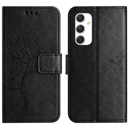 For Samsung Galaxy A16 5G Case PU Leather Owl Tree Imprinted Wallet Phone Cover