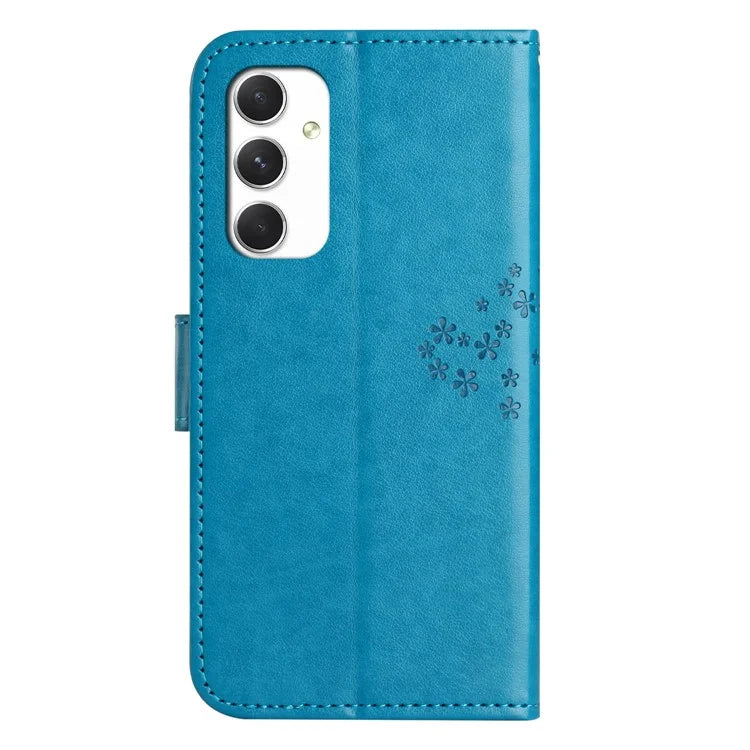 For Samsung Galaxy A16 5G Case PU Leather Owl Tree Imprinted Wallet Phone Cover