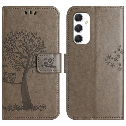 For Samsung Galaxy A16 5G Case PU Leather Owl Tree Imprinted Wallet Phone Cover