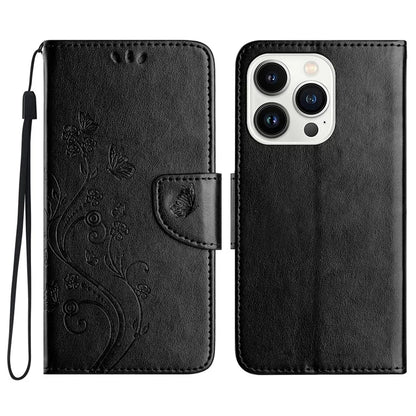For iPhone 16 Pro Max Leather Case Butterflies Flower Pattern Wallet Stand Phone Cover