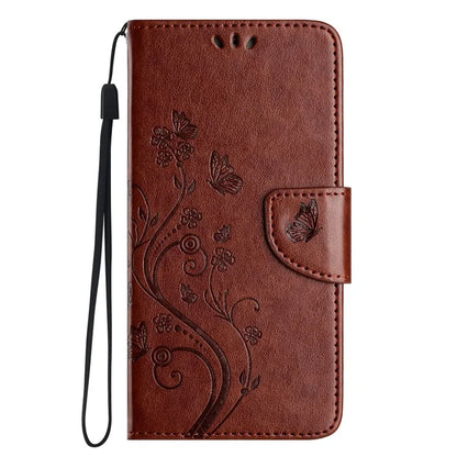 For iPhone 16 Plus Leather Case Butterflies Flower Pattern Wallet Stand Phone Cover