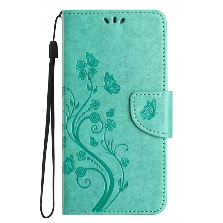 For iPhone 16 Plus Leather Case Butterflies Flower Pattern Wallet Stand Phone Cover