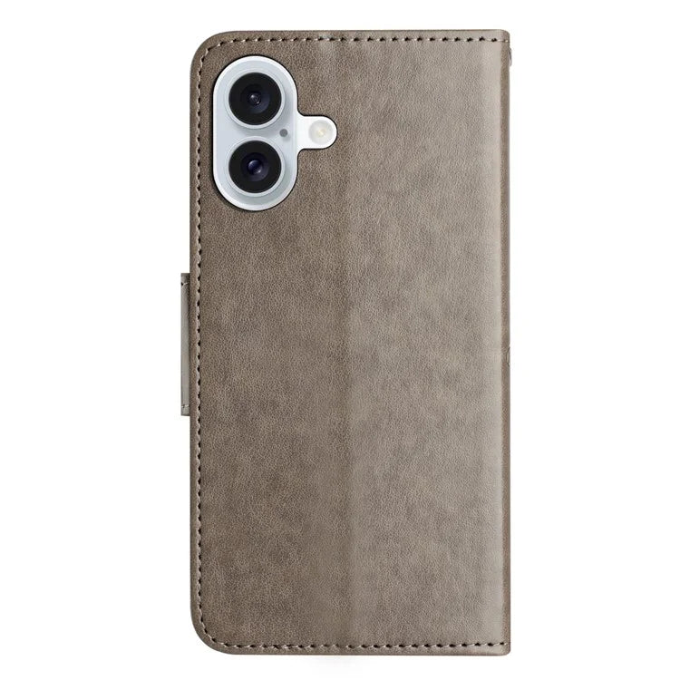 For iPhone 16 Plus Leather Case Butterflies Flower Pattern Wallet Stand Phone Cover