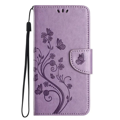 For iPhone 16 Plus Leather Case Butterflies Flower Pattern Wallet Stand Phone Cover