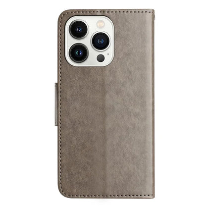 For iPhone 16 Pro Leather Case Butterflies Flower Pattern Wallet Stand Phone Cover