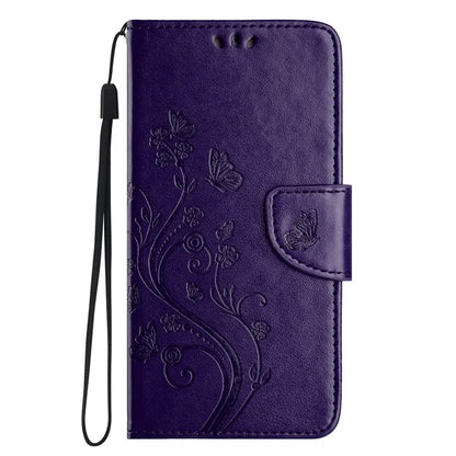 For iPhone 16 Pro Leather Case Butterflies Flower Pattern Wallet Stand Phone Cover