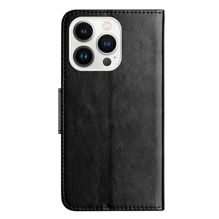 For iPhone 16 Pro Leather Case Butterflies Flower Pattern Wallet Stand Phone Cover