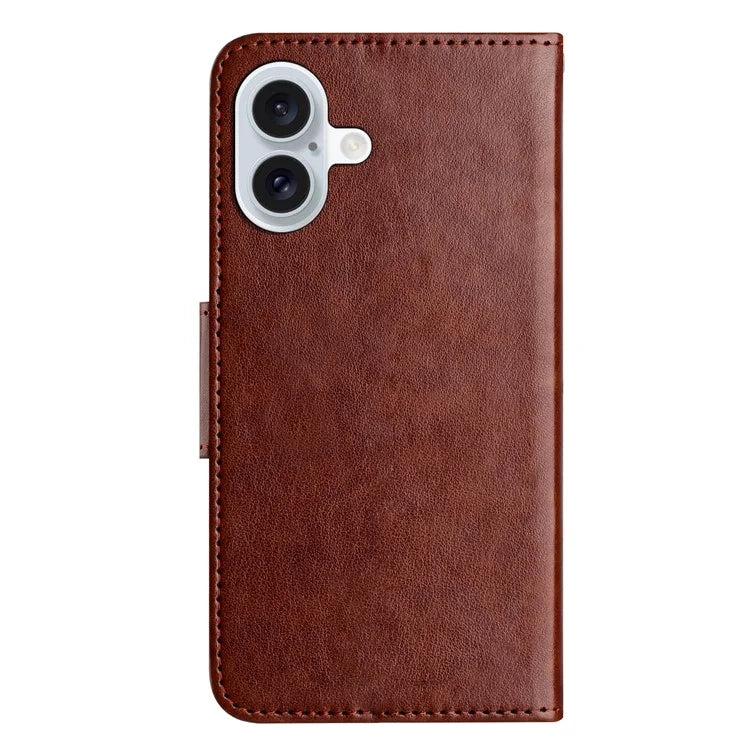 For iPhone 16 Leather Case Butterflies Flower Pattern Wallet Stand Phone Cover