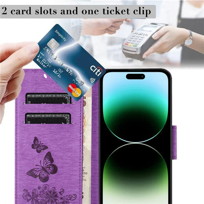 For iPhone 16 Pro Max Case Butterflies Flower Leather Wallet Flip Phone Cover
