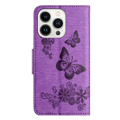 For iPhone 16 Pro Max Case Butterflies Flower Leather Wallet Flip Phone Cover