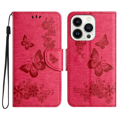 For iPhone 16 Pro Max Case Butterflies Flower Leather Wallet Flip Phone Cover