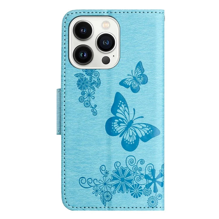 For iPhone 16 Pro Max Case Butterflies Flower Leather Wallet Flip Phone Cover