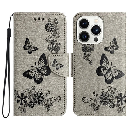 For iPhone 16 Pro Max Case Butterflies Flower Leather Wallet Flip Phone Cover
