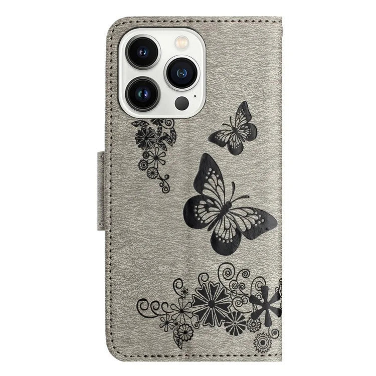 For iPhone 16 Pro Max Case Butterflies Flower Leather Wallet Flip Phone Cover