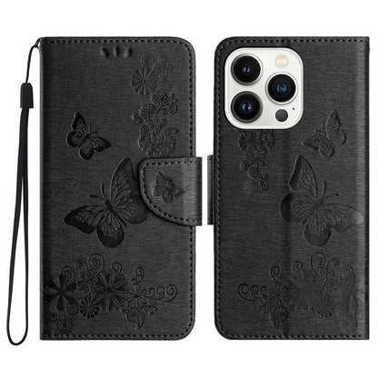 For iPhone 16 Pro Max Case Butterflies Flower Leather Wallet Flip Phone Cover