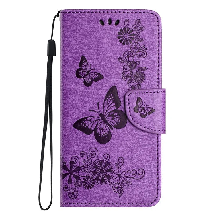 For iPhone 16 Case Butterflies Flower Leather Wallet Flip Phone Cover