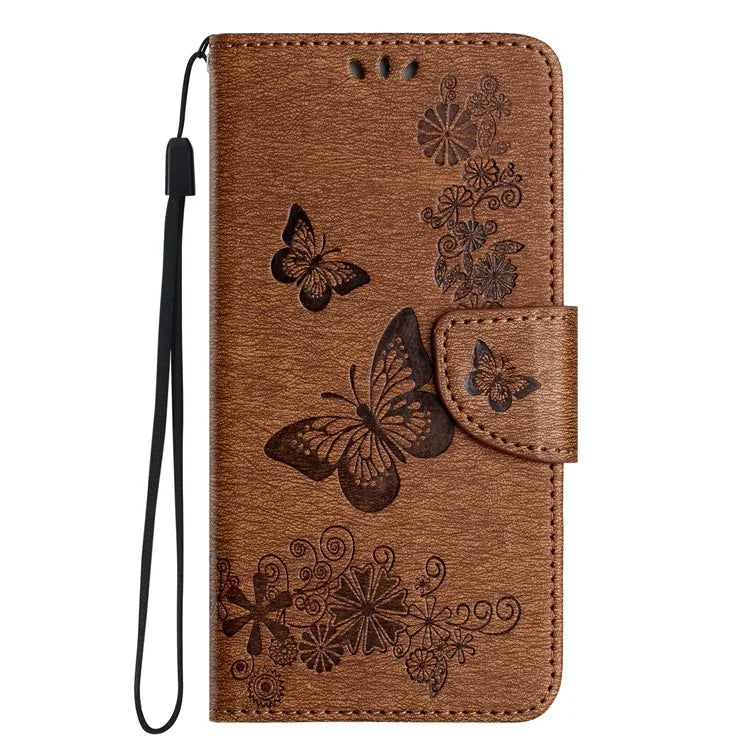 For iPhone 16 Case Butterflies Flower Leather Wallet Flip Phone Cover