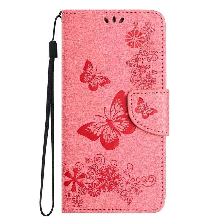 For iPhone 16 Case Butterflies Flower Leather Wallet Flip Phone Cover