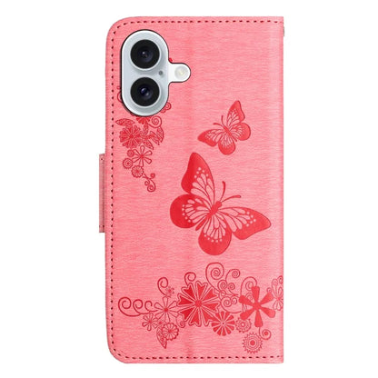 For iPhone 16 Case Butterflies Flower Leather Wallet Flip Phone Cover