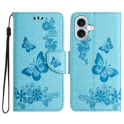 For iPhone 16 Case Butterflies Flower Leather Wallet Flip Phone Cover