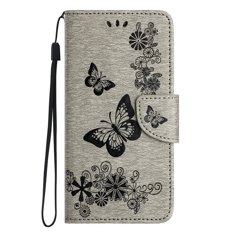 For iPhone 16 Case Butterflies Flower Leather Wallet Flip Phone Cover