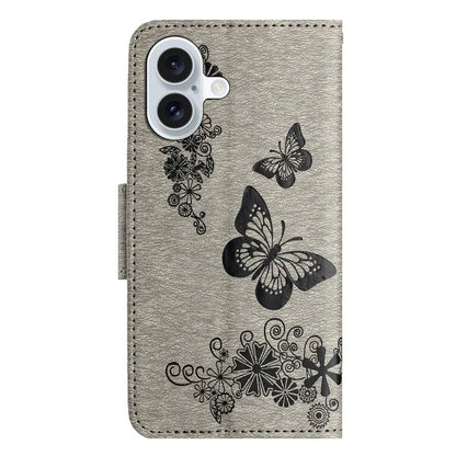 For iPhone 16 Case Butterflies Flower Leather Wallet Flip Phone Cover