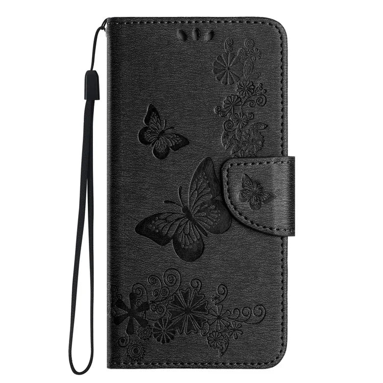 For iPhone 16 Case Butterflies Flower Leather Wallet Flip Phone Cover