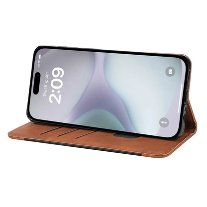For iPhone 16 Plus Case PU Leather Shockproof Protection Wallet Phone Cover