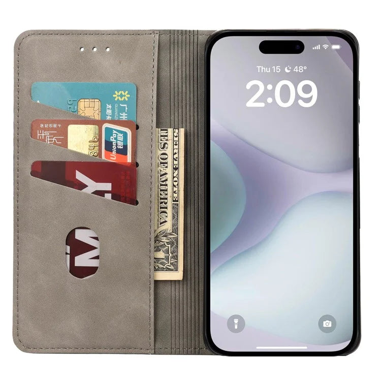 For iPhone 16 Plus Case PU Leather Shockproof Protection Wallet Phone Cover