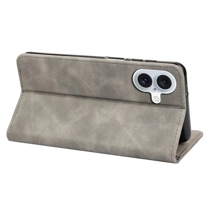 For iPhone 16 Plus Case PU Leather Shockproof Protection Wallet Phone Cover